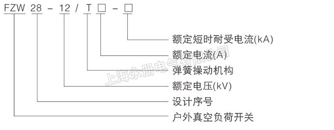 FZW28-12戶外分界真空負荷開關的型號含義