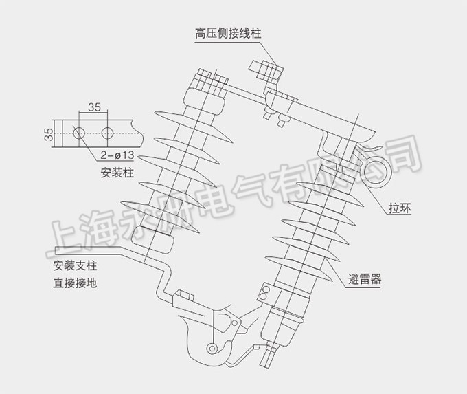 YH5WS避雷器產品結構圖